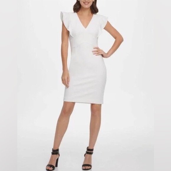 Dkny Dresses & Skirts - NWT DKNY white flutter sleeve dress